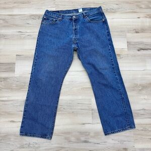Levi’s 501 Button Fly Denim Jeans Size 40W 30L Mens blue wash